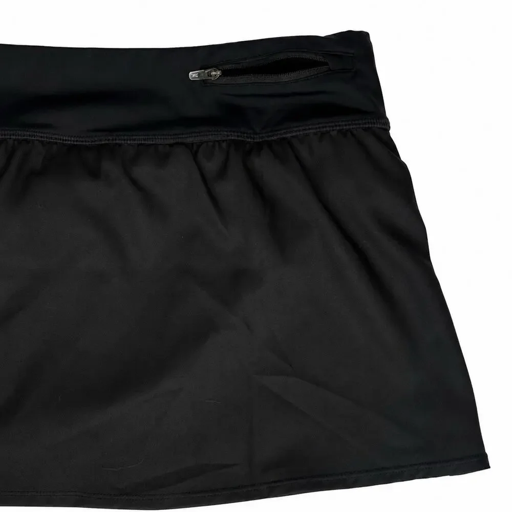 Nike Women’s Swim Skort Black Size L Athletic Swim Skirt Built-In Brief NWT